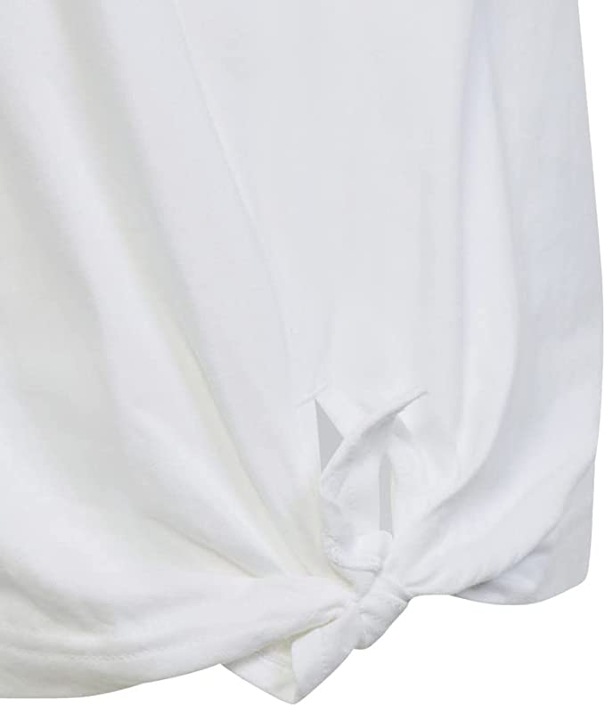 Adidas T-shirt manica corta in cotone da ragazza con nodo laterale HR5818 white