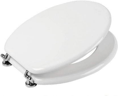 WC-SITZ UNIVERSAL EINFARBIG WEISS ROBUST SCHARNIERE EDELSTAHL WC BAD