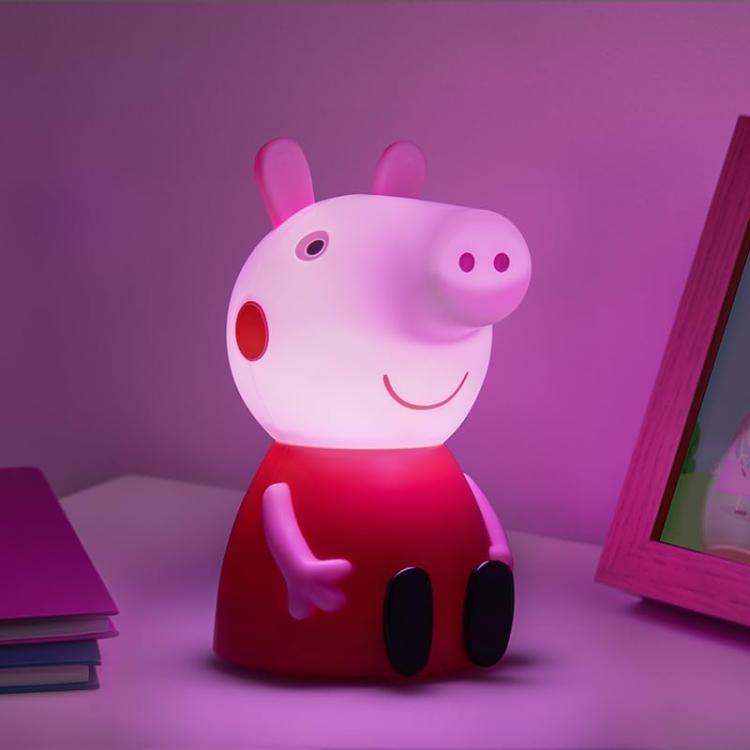 Paladone - LED-Tischlampe (Peppa Pig Licht) mit Geräuschen, Nachtlicht, 18 cm