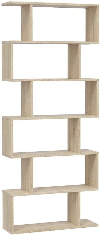 Hohes modulares Bücherregal "Athena" 6 Fächer Eiche Canadian 192 cm