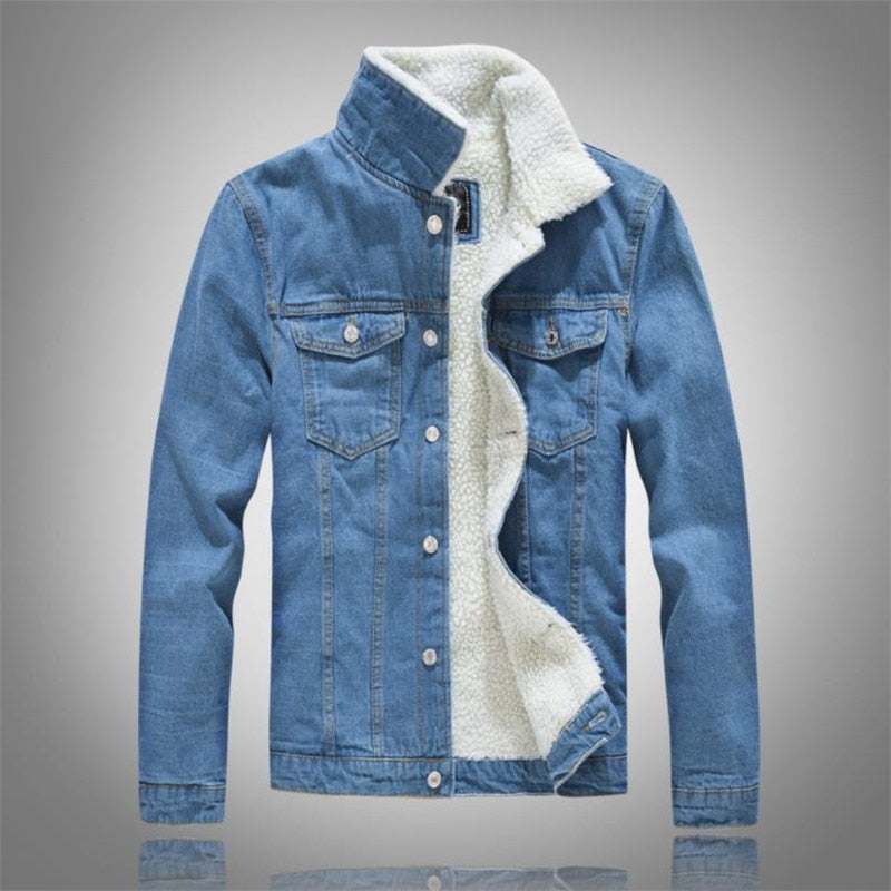 Giacca jeans felpata uomo di cotone