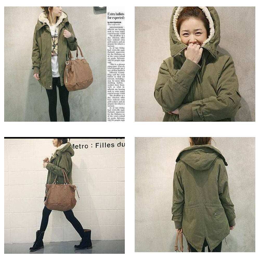 Cappotto invernale con cappuccio in cotone spesso caldo Giacca femminile Moda vintage lungo cappotto imbottito Street Outwear