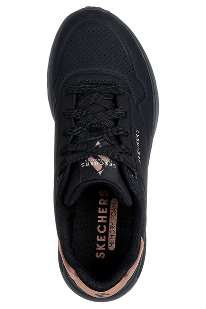 Skechers scarpa sneakers da donna Uno Lite Shimmer Along 177291/BBK nera