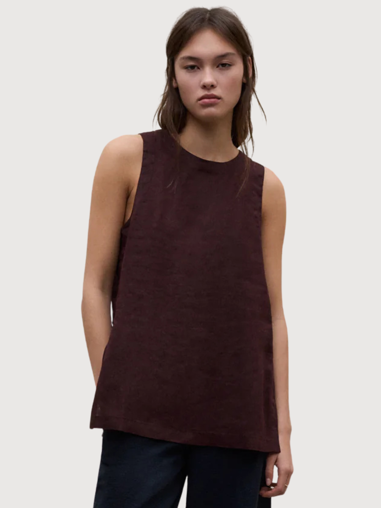 Blouse Sia Woman Cocoa Linen | Ecoalf