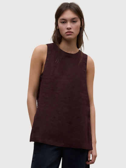 Bluse Sia Frau Cocoa Leinen | Ecoalf