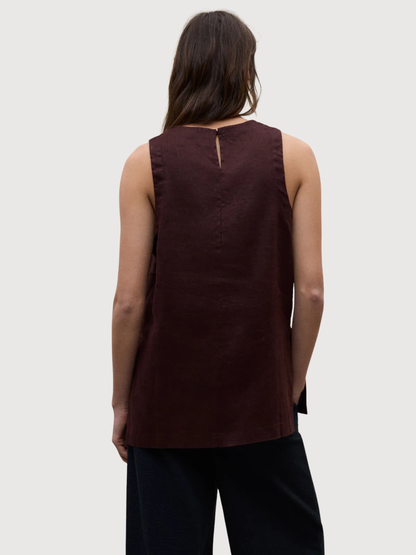 Bluse Sia Frau Cocoa Leinen | Ecoalf