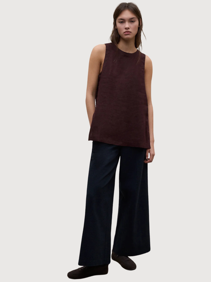 Bluse Sia Frau Cocoa Leinen | Ecoalf