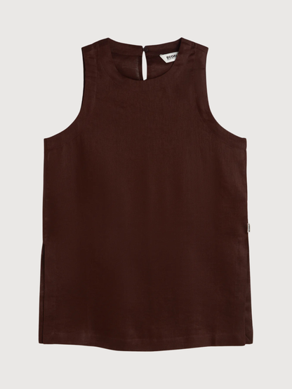 Bluse Sia Frau Cocoa Leinen | Ecoalf