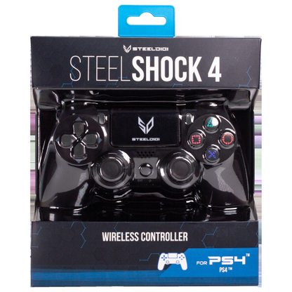 Steeldigi Wireless Controller für PS4, Gamepad, kabellos, Playstation 4, Schwarz