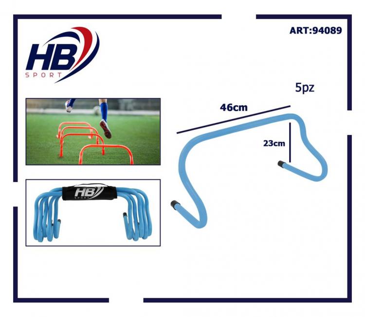 Set 5 Hürden Sport Training Fußball Geschwindigkeit Agilität Koordination Blau 23 cm