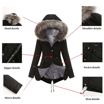 Giubbotto Parker donna, imbottito con cappuccio