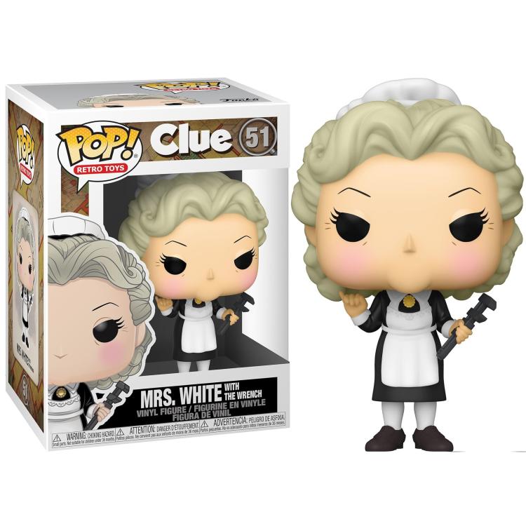 Funko Pop! Retro Toys - Clue (51) Mrs. White mit dem Schraubenschlüssel Vinylfigur 9 cm