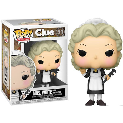 Funko Pop! Retro Toys - Clue (51) Mrs. White mit dem Schraubenschlüssel Vinylfigur 9 cm
