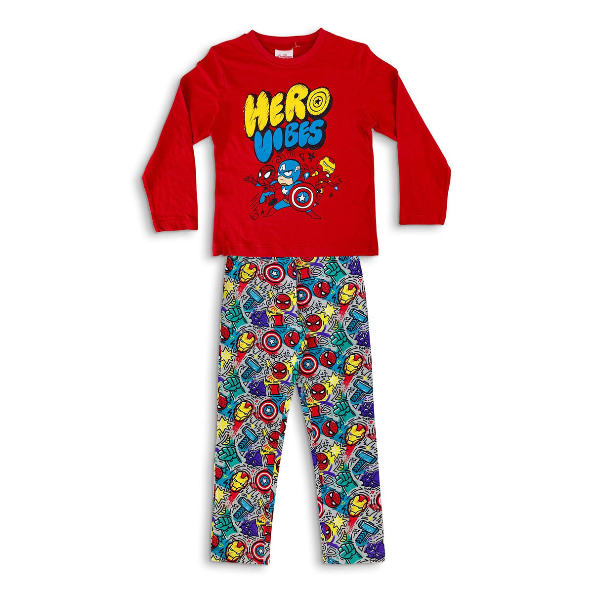 Official Marvel Avengers Long Sleeve Cotton Pajamas for Boys 4590