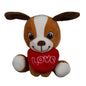 Plush Dogs Sitting Heart Valentine Love (Beagle) Plush Dogs With Heart 14cm