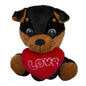 Plush Sitting Dogs Valentine's Day Heart Love (Rottweiler) Plush Dogs Heart 14cm