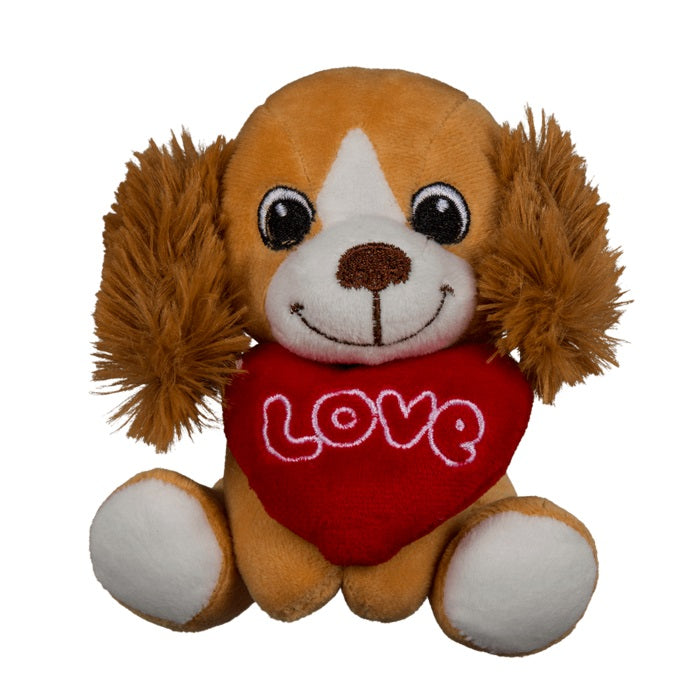 Plüschhunde sitzend Herz Valentinstag Liebe (Cocker) Plüschhunde mit Herz 14 cm