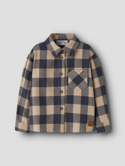 name it camicia da bambino a quadri NMMNORIEL LS NREG 13259463 blu-beige