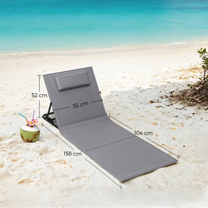 SONGMICS Klappliege Strandliege Liegestuhl 158x55cm Leicht Tragbar Camping Garten Pool