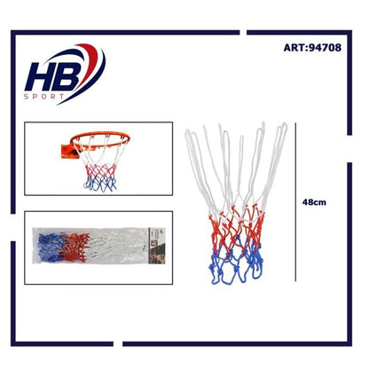 Basketballnetz Nylon Standard Ø 45cm/46cm/48cm 18" Trikolore