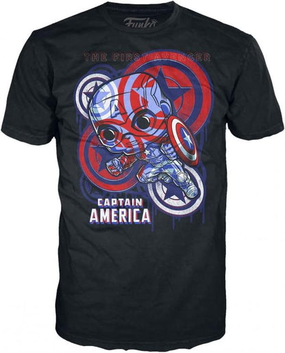 Funko Pop ! Tees Marvel Captain America 36 Art Series Special Edition T-Shirt L