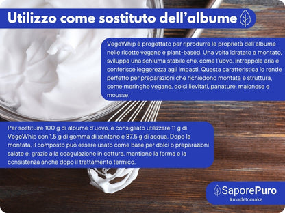 Proteine Isolate di Patata - Albume Vegano - VegeWhip - Per realizzare prodotti Vegan