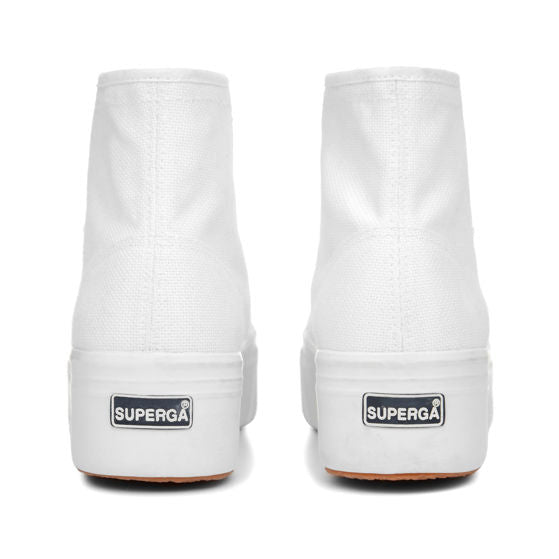Superga scarpa sneakers alta da donna con zeppa 2705 Hi Top S3111MW 901 bianco