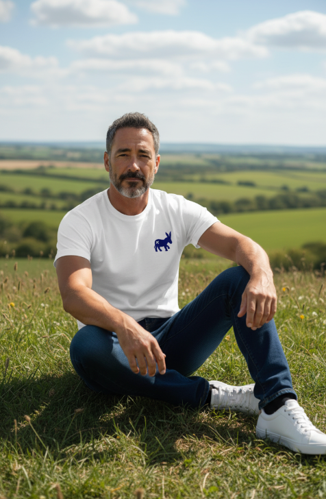 T-shirt Classic Logo Uomo White/Navy