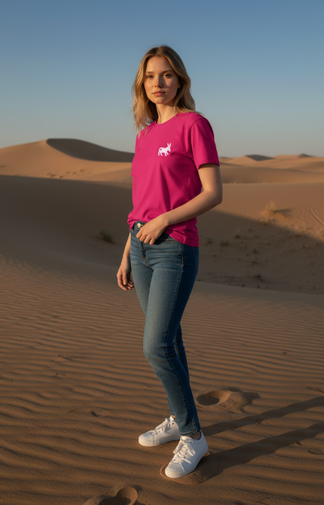 T-shirt Classic Logo Donna Electric Magenta