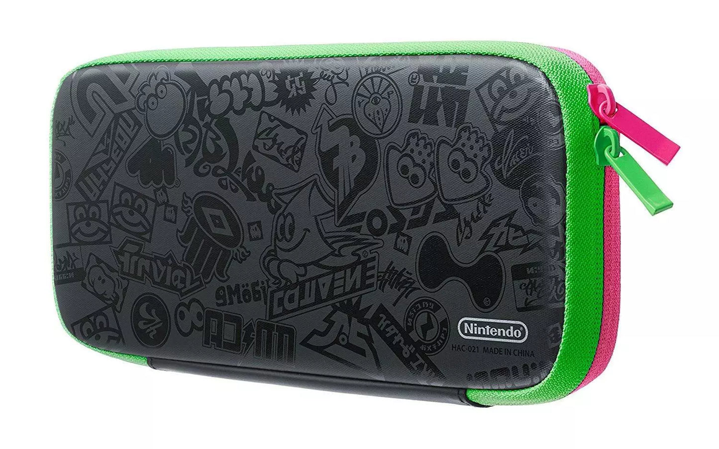 Nintendo Switch Case Kit Hülle Splatoon Neon Grün/Rosa +Schutzfolie