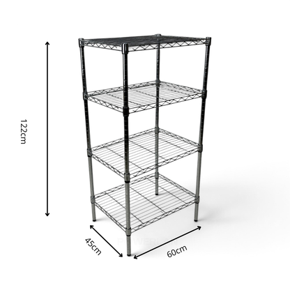 Scaffale Metallika H 122cm  – 4 Ripiani 60×45 cm
