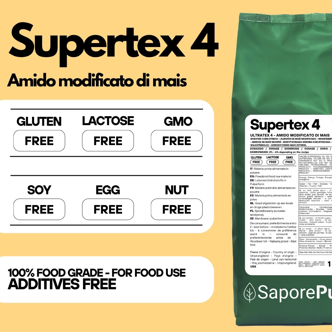 SUPERTEX 4 - ULTRATEX 4 - Amido alimentare pregelatinizzato, modificato da mais - Uso a freddo