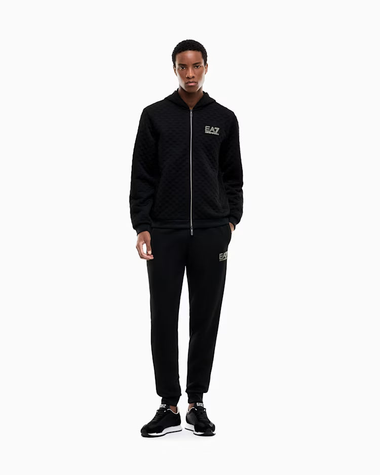 EA7 ARMANI Felpa Premium Label con cappuccio e zip intera 7M002247 AF26241 UC001 nera