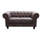 Chesterfield sofa in white or vintage brown faux leather, 2 or 3 seater