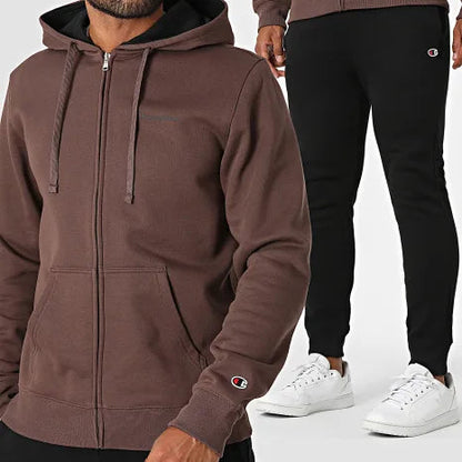Champion Tuta Sportiva Uomo Full Zip Cappuccio 221658-MS578 Cioccolato - Completo Sportivo