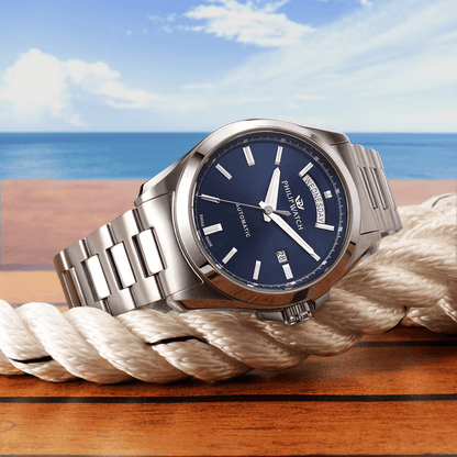 Philip Watch Amalfi Automatik R8223 Day-Date blau
