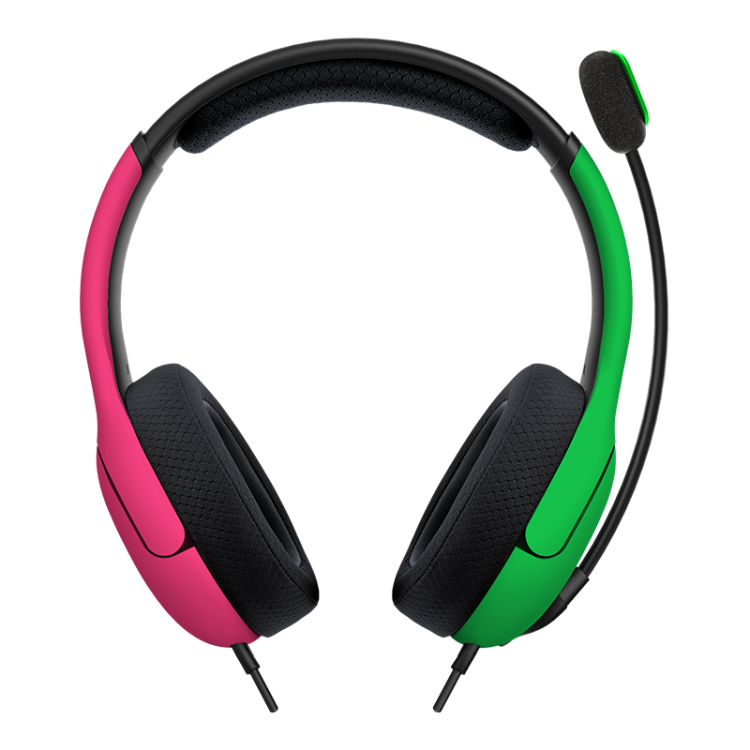 CUFFIE PDP NINTENDO SWITCH UFFICIALI CONTROLLER LVL40 WIRED HEADSET PINK/GREEN