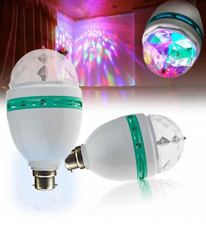Lampada Rotante Lampadina E27 Led Rgb Multicolore Effetto Luci Discoteca Natale