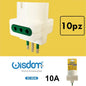 10pc ADAPTER TRIPLE PLUG S11 P30 10A 2 TWO-WAY SOCKETS 10/16A + 1 SCHUKO 10/16A