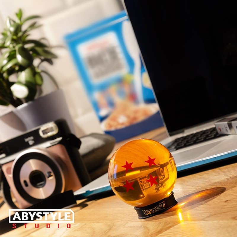 ABYSTYLE DRAGON BALL KRISTALLKUGEL 7 STERNE 75mm + DRAGONBALLS SOCKEL