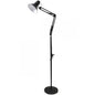 Floor Lamp with Adjustable Arm and Reading Light in Black Metal |D15N