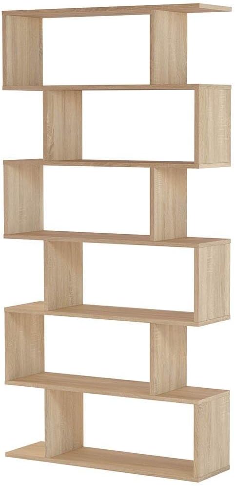 Hohes modulares Bücherregal "Athena" 6 Fächer Eiche Canadian 192 cm