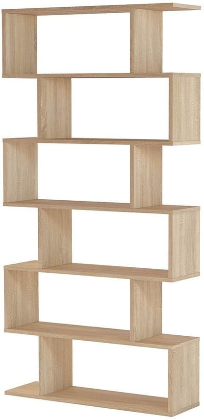 Hohes modulares Bücherregal "Athena" 6 Fächer Eiche Canadian 192 cm