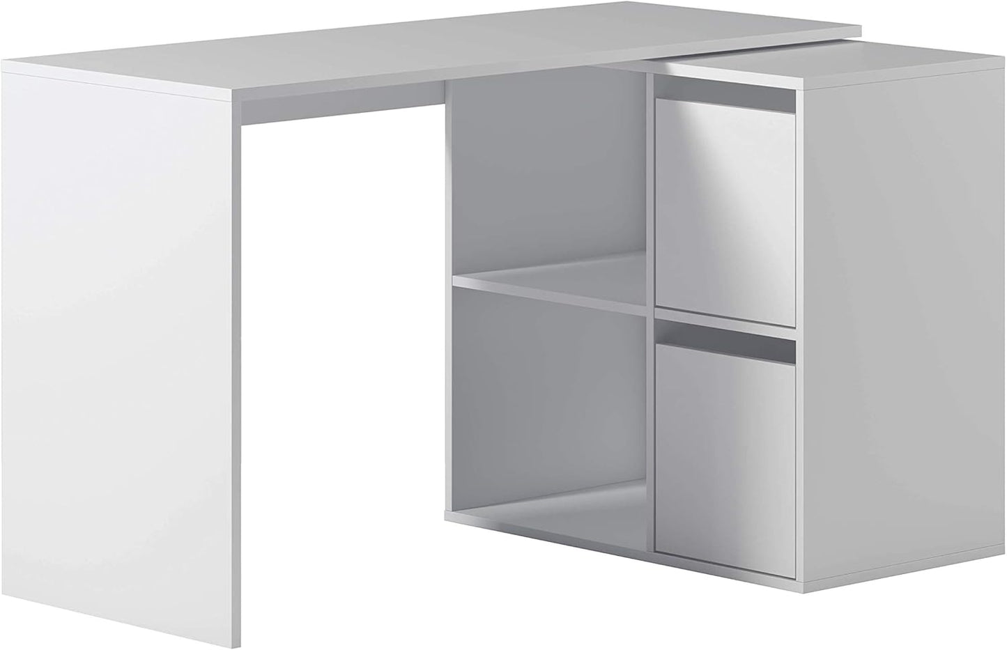 Scrittoio reversibile bianco pluriposizione - 120x49x78 cm regolabile