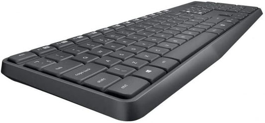Logitech Kit Tastiera + Mouse Ottico Wireless Nero 3 Pulsanti MK235 Combo Pc Usb