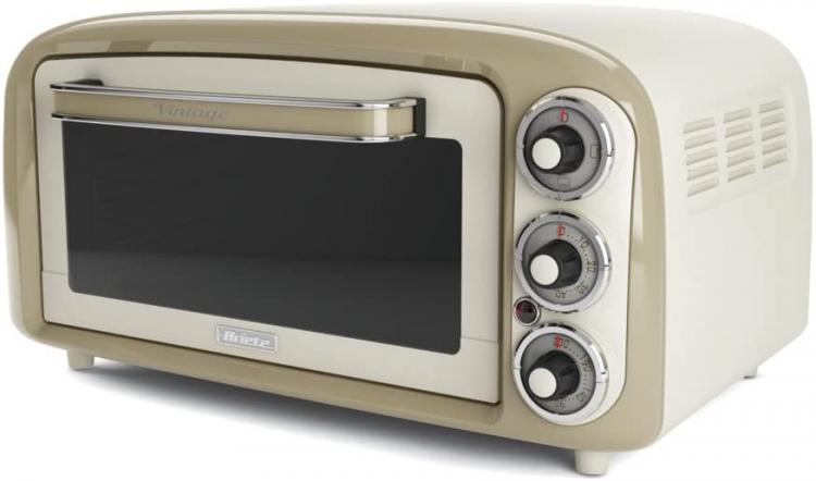 ARIETE ELEKTROBACKOFEN 0979 VINTAGE 18 LT 1380W STAHL TIMER KOMPAKT BEIGE