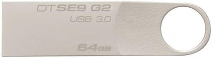 Kingston USB-Stick 64 GB DTSE9G2/64 GB USB 3.0 Metall Silber Speicherstick PC