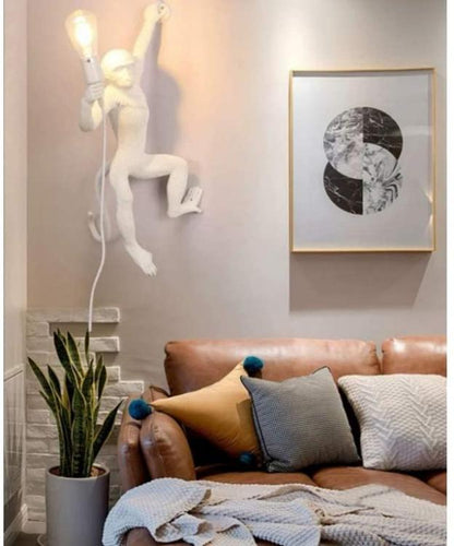 WANDLEUCHTE AFFE WEISS E27 FASSUNG WAND DEKORATIV MODERNES DESIGN