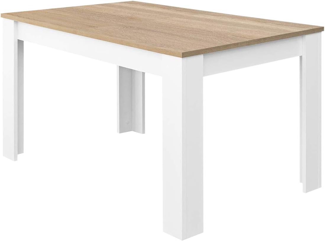 Ausziehbarer Esstisch, Hochglanzweiß, 90x140/190 cm – Mittige Verlängerung und skandinavischer Stil