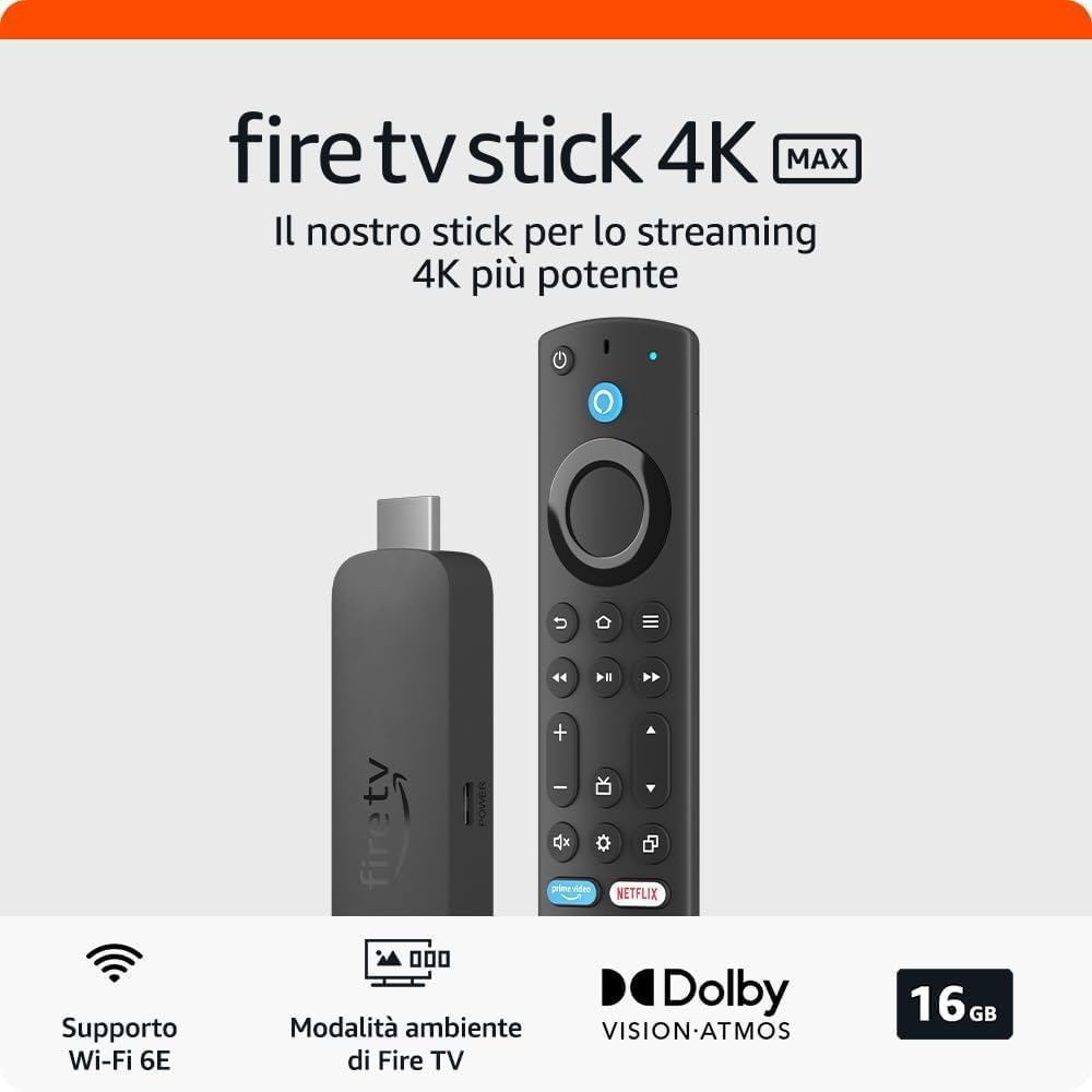 Amazon Fire TV Stick 4K MAX (Wi-Fi 6E) Alexa-Sprachfernbedienung Android Dolby Vision